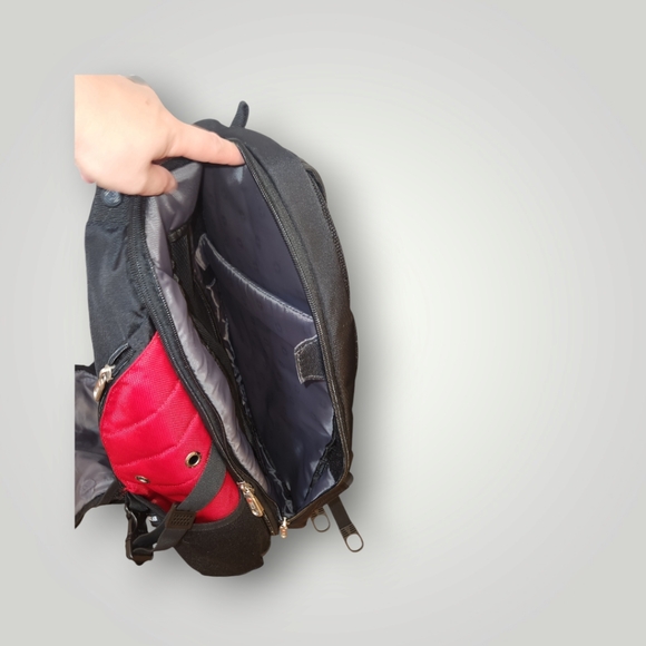 Swiss Army backpack Black Red Perfect For Air Travel Laptop backpack - Picture 5 of 16